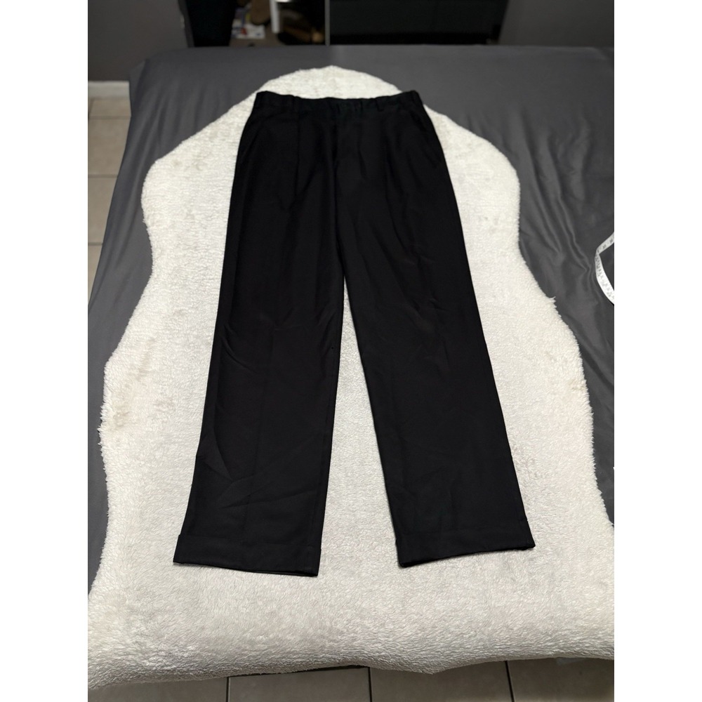 Nike Fit-Dry Golf Pants Men's 34x34 Black Chinos Pleated Cuffed Slacks Trousers